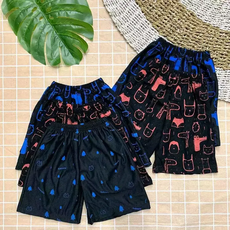 5pcs celana pendek anak kolor harian santai bahan katun usia 1 - 12 Tahun 2