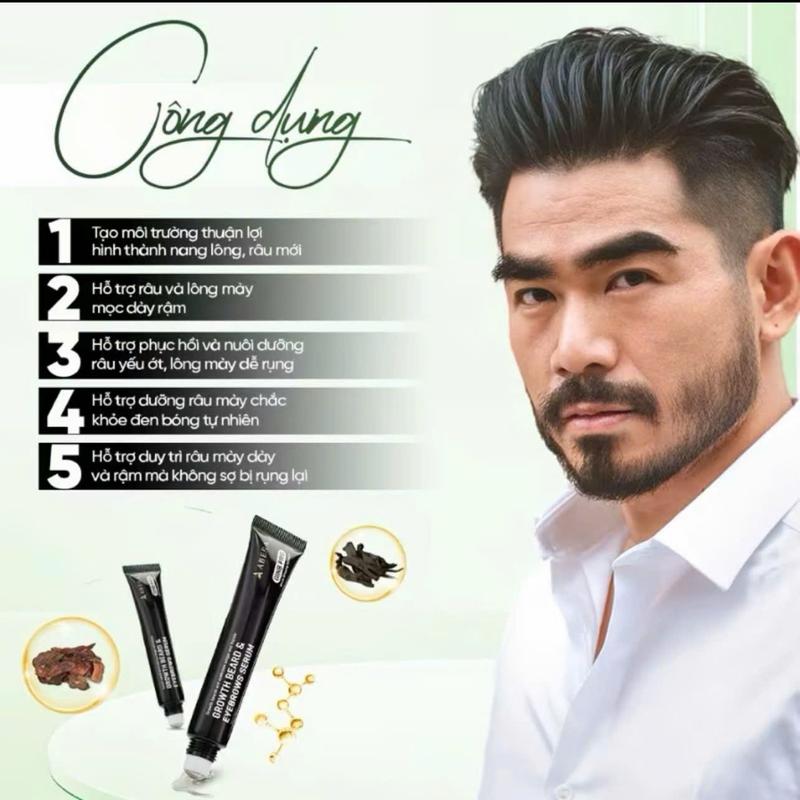 SERUM DƯỠNG LÔNG MÀY, RÂU-GIÚP DÀY ĐẬM RÂU MÀY, KHỎE KHOẮN NAM TÍNH HƠN -20ml