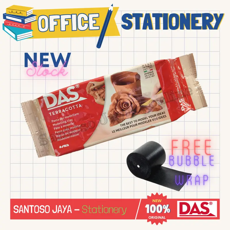 DAS Clay Modelling Materials WHITE - PUTIH - TERRACOTTA - COKELAT 500 Gr 1