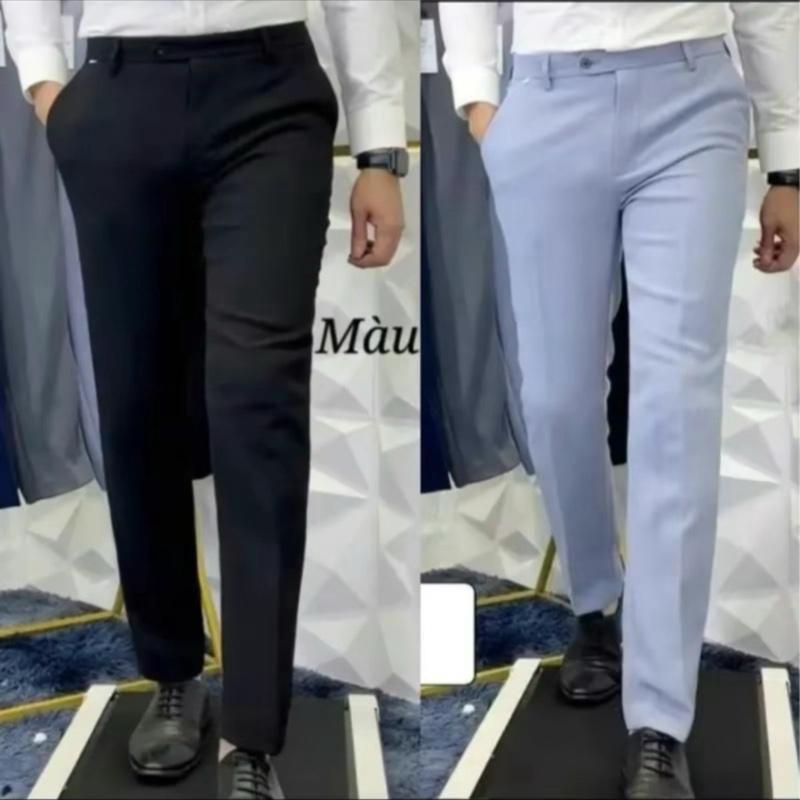 COMBO 2 Quần Âu Quần Tây nam chất liệu Cotton dầy dặn mềm mịn co giãn nhẹ chống nhăn chống xù phom ống côn nhẹ hàn quốc