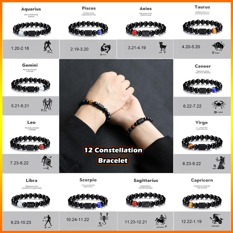 Vòng Tay Cung Hoàng Đạo, 12 Chòm Sao, Vòng Tay May Mắn, Vòng Tay Cặp Đôi, Dành Cho Phụ Nữ Và Bạn Thân, Quà Tặng Cặp Đôi