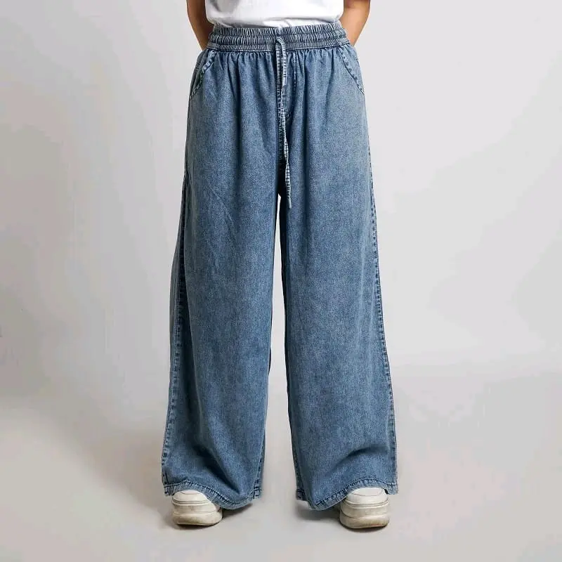 Kulot Jeans Rawis Jumbo All Size L-XXL Jeans Snow  Pinggang Full Karet Kulot Jeans Jumbo Highwaist