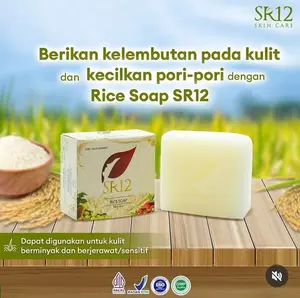 SR12 Rice Soap SR12 - Sabun Muka & Badan 60gr BPOM Mencerahkan Kulit Kusam & Haluskan Pori-pori Cocok untuk Kulit Berminyak & Berjerawat