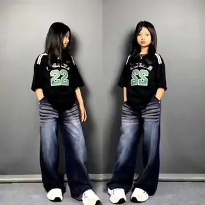 Skena Celana Kulot Wisker Jeans Premium Anak Unisex Usia 8-14 Tahun Kekinian