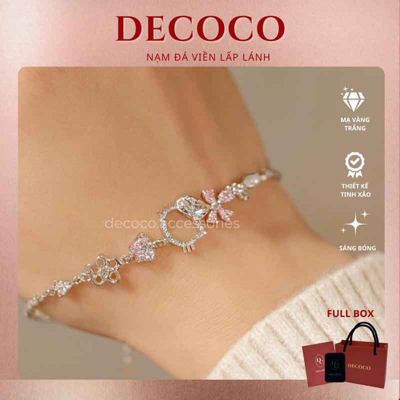    Độc Quyền Livestream   Vòng tay nữ hình mèo MIMI đính đá DECOCO   kèm Túi giấy + Hộp + Thiệp   - LIVE 