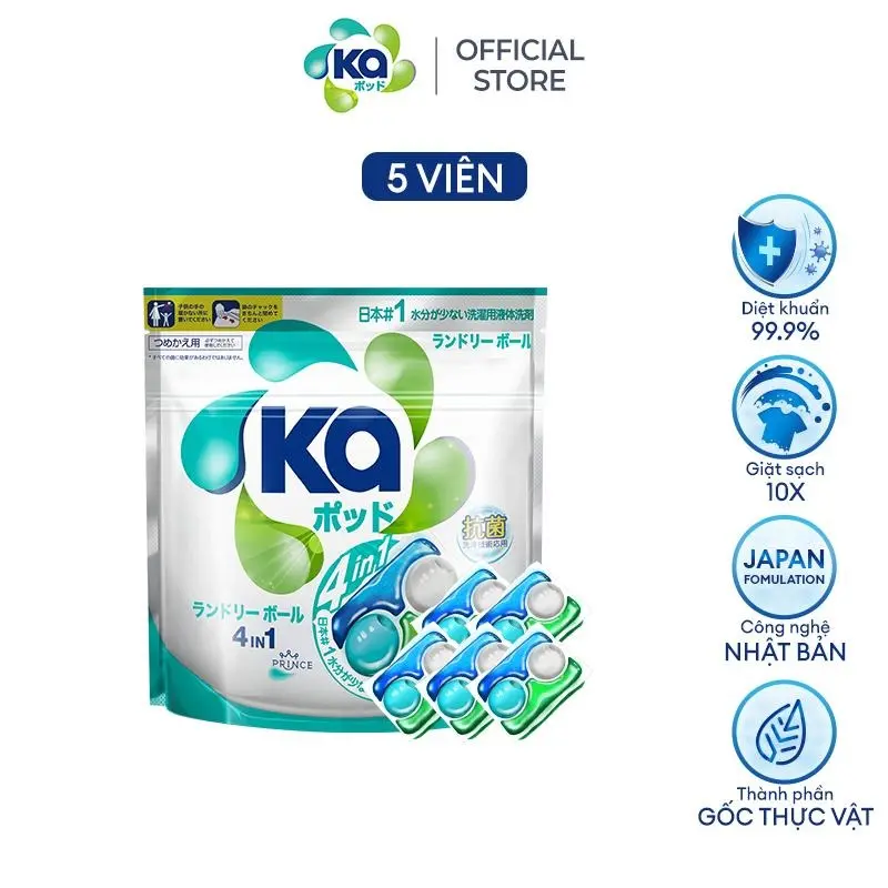 [DUY NHẤT 4-6/5][GIFT] Viên giặt Ka 4in1 (túi 5 viên)