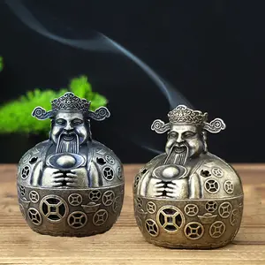 Hiolo Tempat Dupa Tempat Dupa Bakar Patung Chai Sen Ye Chaisen Bahan Paduan Seng Wadah Dupa Dewa Kekayaan