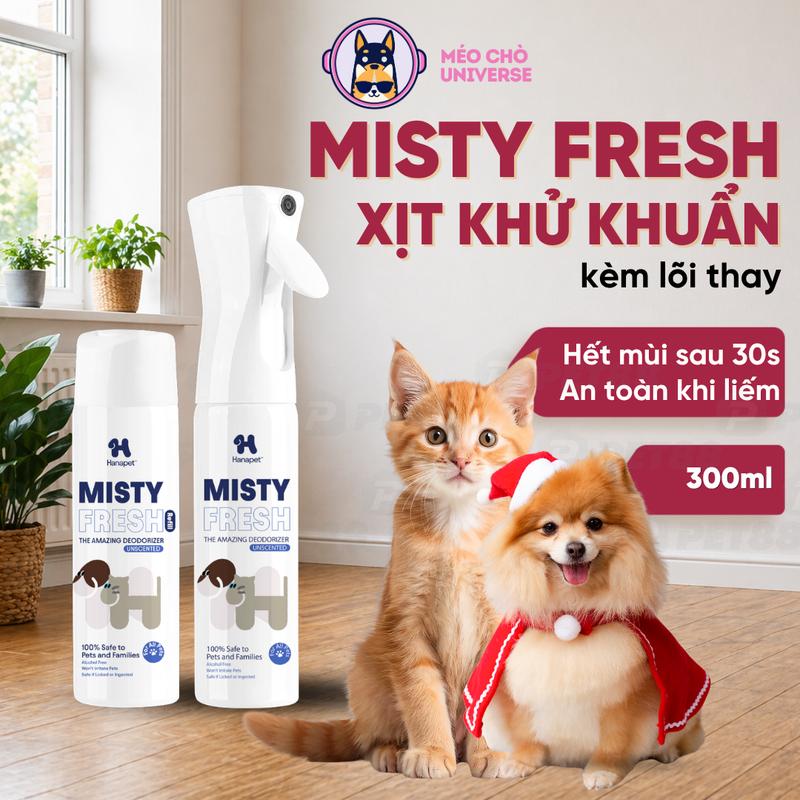 Xịt Khử Mùi/ Lõi thay Chó Mèo Misty Fresh Khử Mùi Hôi Nước Tiểu Cát Mèo An Toàn…
