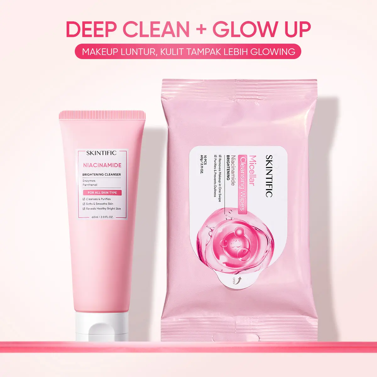 Brightening Cleansing Wipes+  Cleanser 60ml