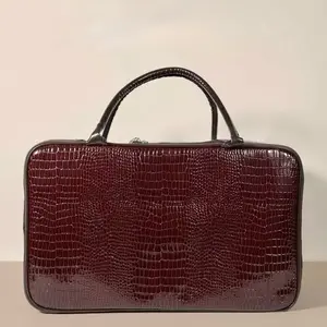 [ B2back ] Travel Bag Kulit Premium Motif Croco / Tas Travelling / Tas Croco / Tas Koper Kulit Waterproof / Duffel/Weekender Bag PU Leather Hitam