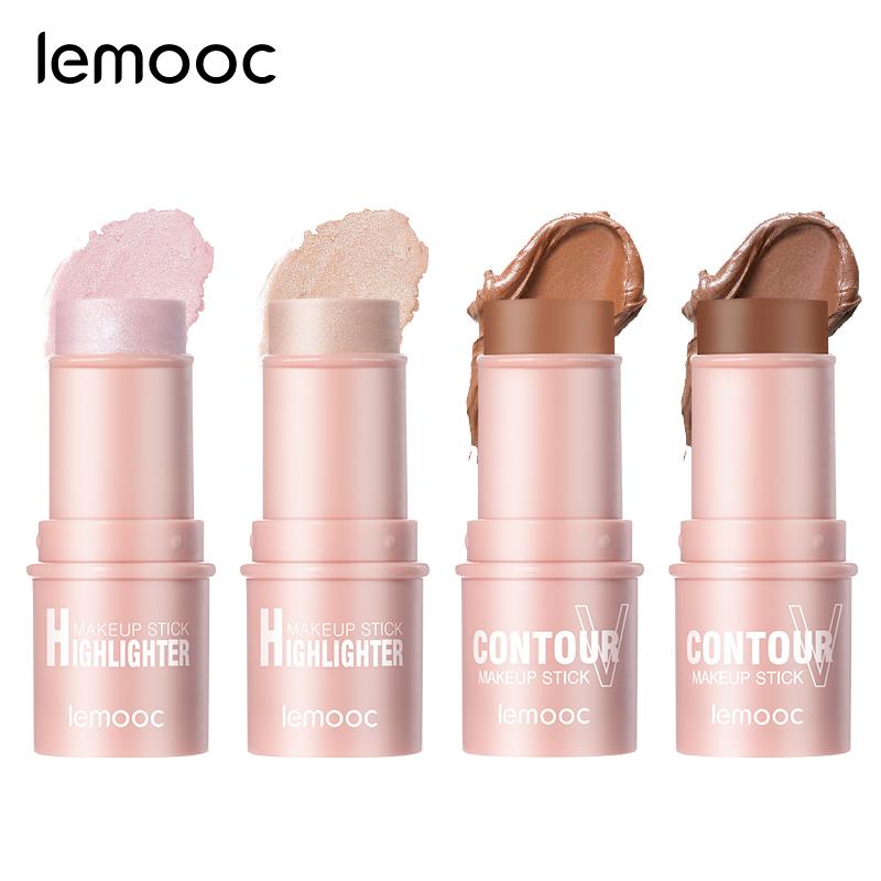 LEMOOC Highlihter&Contour 2 in 1 Makeup Stick Dual Head Highlight ...