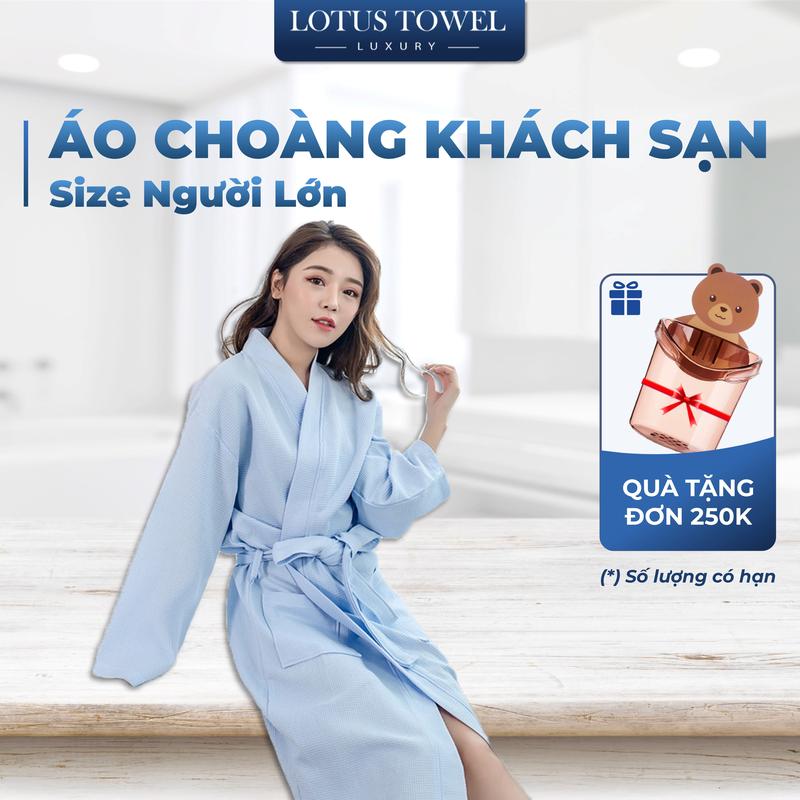  Áo choàng tắm KHÁCH SẠN dày dặn thấm hút sang trọng - LOTUS TOWEL Nữ Women Trắng 