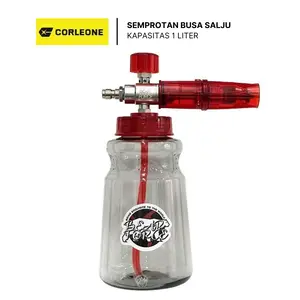 Botol Busa Salju C0004-68 Foam Lance Foam Generator 1000ml BEAR FORCE dengan Nosel Adjustable Kopling 1/4" untuk Mesin Cuci Mobil Kendaraan Bertekanan