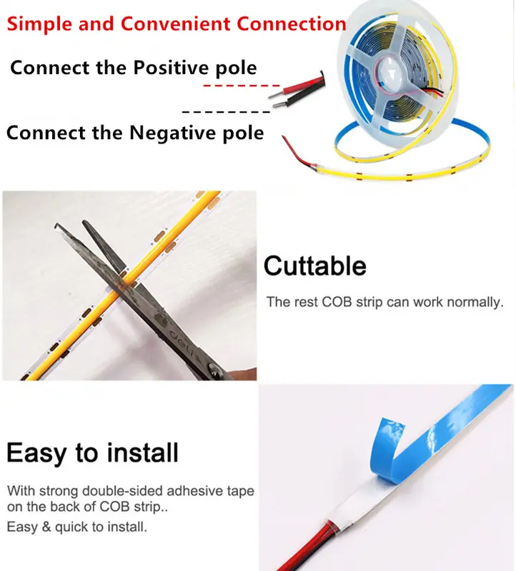Dải đèn LED COB siêu sáng, 12V và 24V, Đèn trang trí Giáng sinh, Thích hợp cho xe tải, xe kéo và xe buýt gắn một mặt, 13 màu để bạn lựa chọn 3