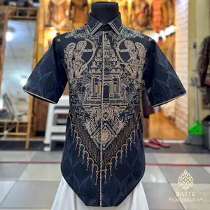 Batik kemeja premium reguler fit katun halus solo x jahitan smok/bordir