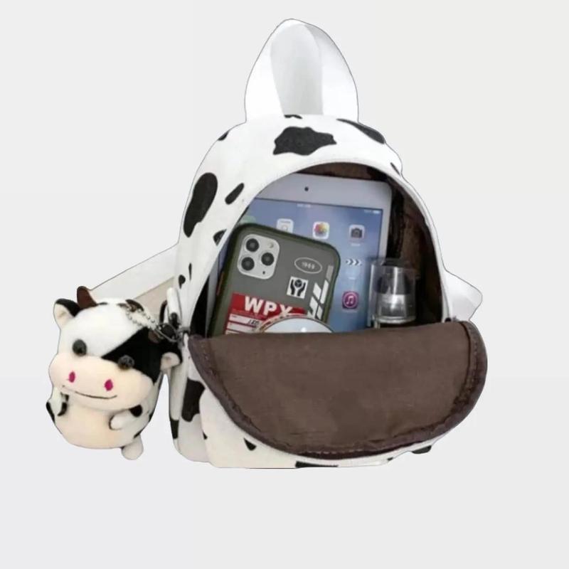 Tas Ransel Mini Anak-Anak Motif Sapi Sablon Tanpa Gantungan Boneka - Fashion 2