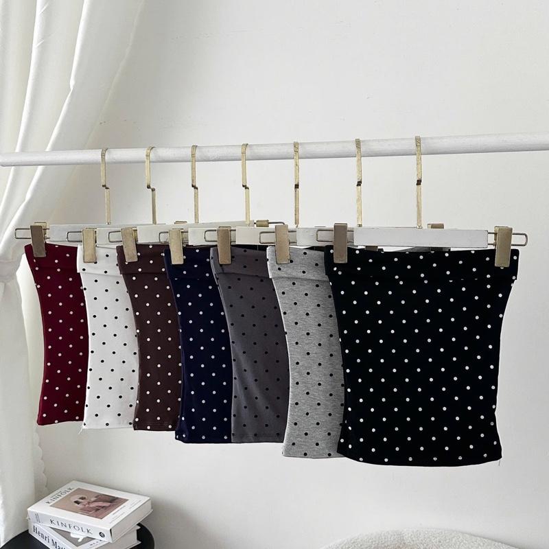 A140 [DEAL MỞ BÁN] Áo ống chấm bi nhiều màu co giãn form ôm body tôn dáng