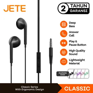 JETE Earphone Classic - Headset Original - Handsfree Garansi Resmi 2 tahun
