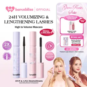 【BEST SELLING】BNB Barenbliss Roll To Volume & Roll To High Mascara 8g | Maskara Tahan 24 Jam Volumizing Lengthening Waterproof Smudgeproof Sweatproof Tanpa Gumpal Bulu Mata Panjang Tebal & Lentik Dengan 4X Peptide Vitamin E Jojoba Oil bnb official store