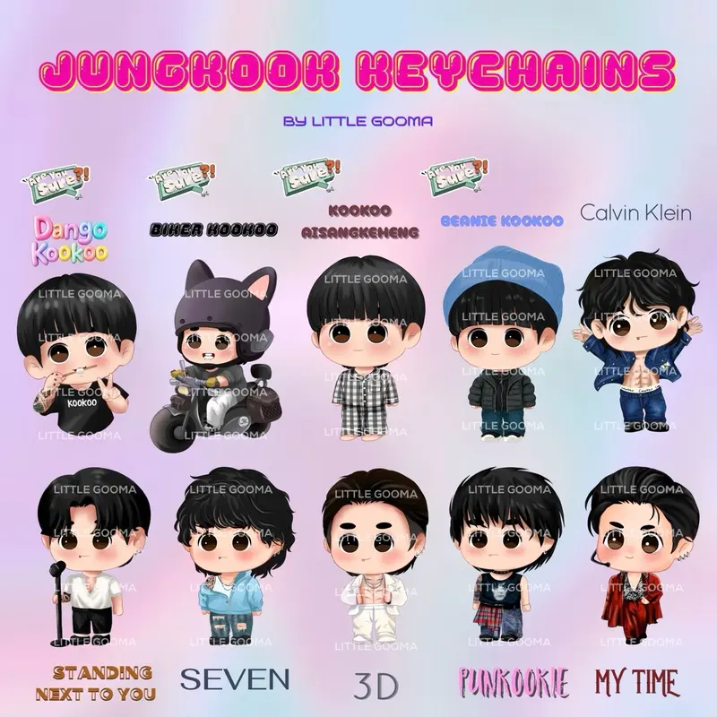 KEYCHAIN BTS Jungkook by Little Gooma - Gantungan Kunci BTS - Gantungan Kunci Jungkook - Keychain Jungkook BTS 0