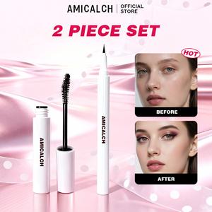 Harga percubaan! AMICALCH [Buy 1 get 1 free]: Beli celak mata dan dapatkan maskara percuma. Sesuai untuk pemula | Rupa solekan harian, celak mata sekata, maskara tahan lama, menghasilkan kerinting semula jadi.Makeup : mascara, eyeliner Eyebrow