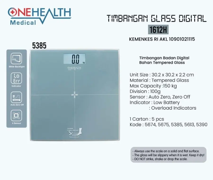 Onehealth Timbangan Badan Digital EB1612-H / Digital Body Scale