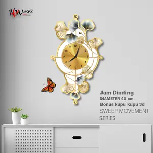 Jam Dinding Aesthetic BUnga Boho Lampu LED UC-67