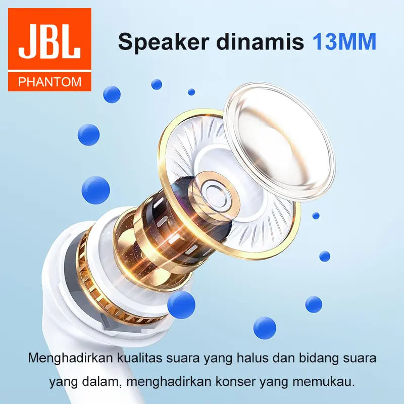 JBL-PHANTOM A5Pro Earbud Nirkabel Sejati, Suara Kuat yang, Pemutaran dalam waktu lama, Pengisian Daya Cepat USB-C, Tahan Air, Earbud Bluetooth, Perjalanan, Olahraga 8