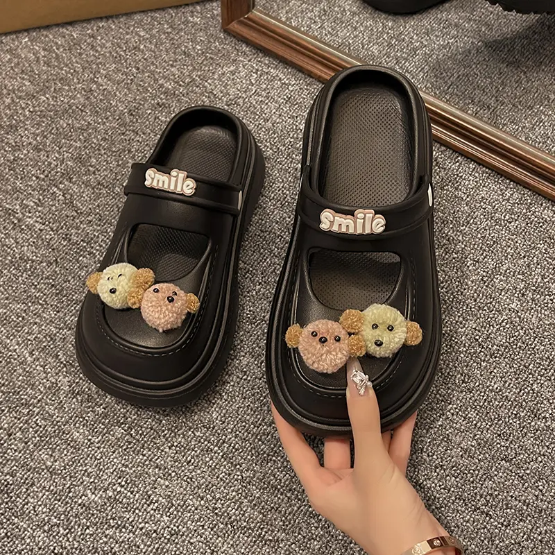 Baotou Cave Summer Outerwear Mary Jane Retro EVA Outdoor Treading Feeling Non slip Thick Bottom Girl Footwear Walking Comfort Makapal Decor Design nonslip soft soles Elegant for slippers men  straps  andal  Strappy Women's beach shoes Walking Shoes clohve