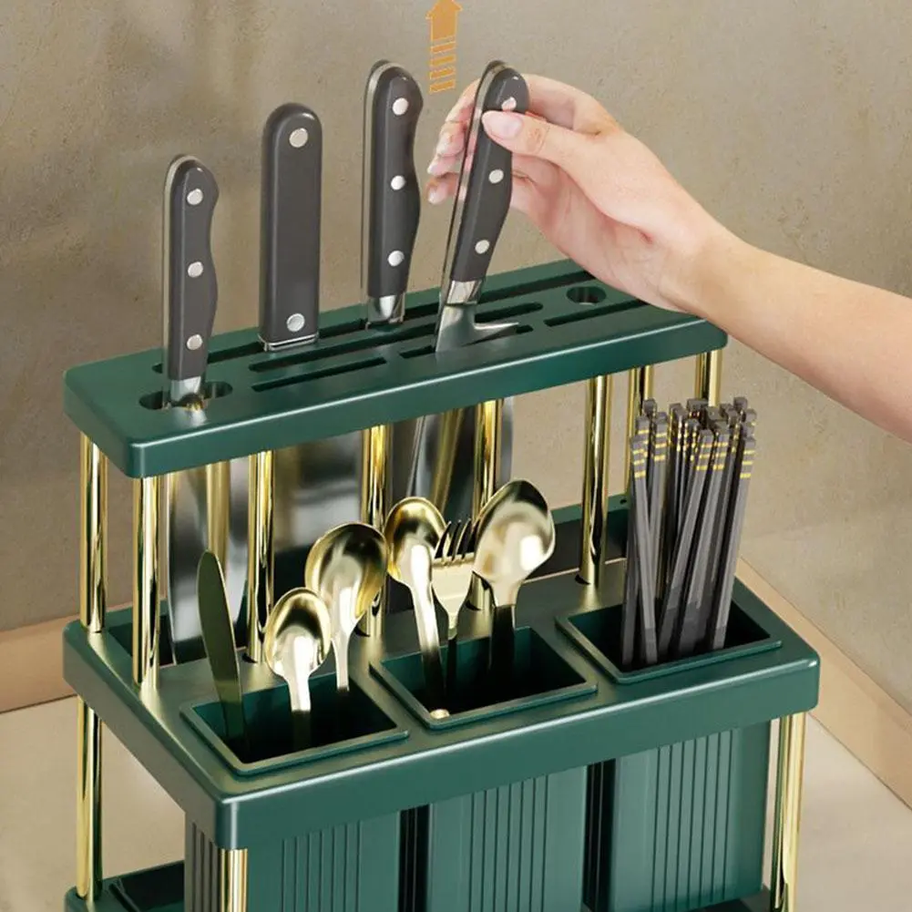 Integrated Multifunctional Chopstick Holder Stainless Steel Kitchen Storage Rack