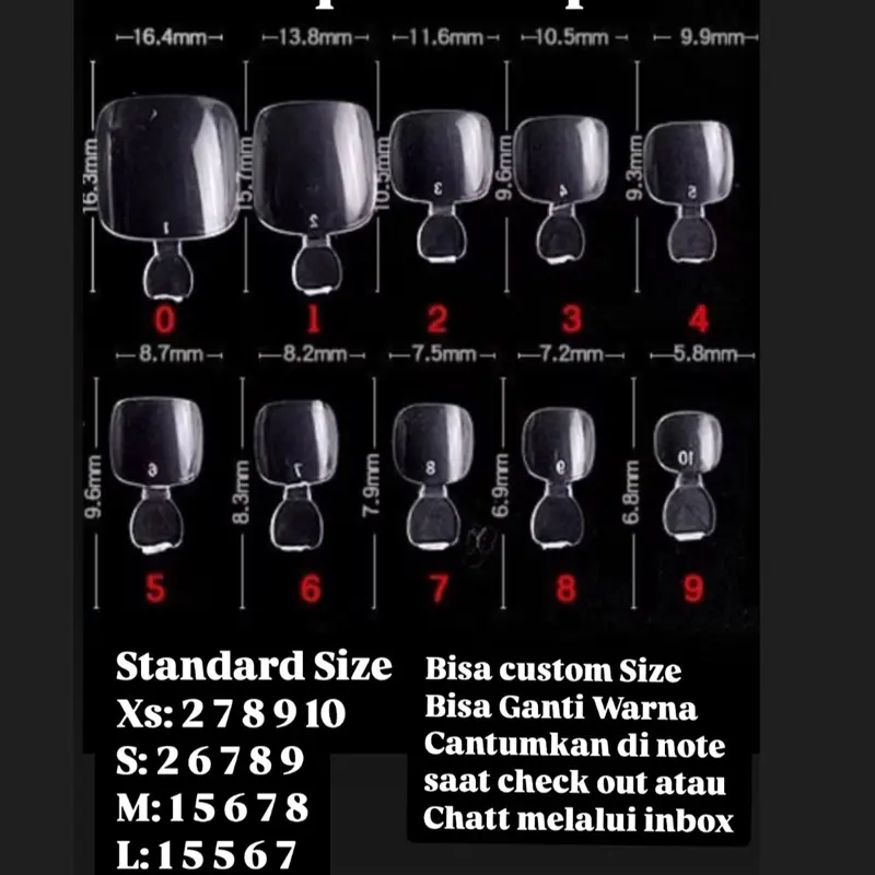 Aneka warna Kuku palsu kaki polosan Nail Art 7