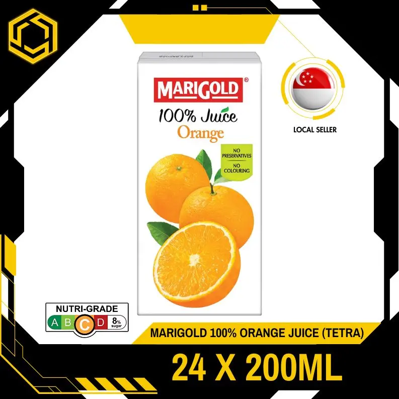 MARIGOLD 100% Orange Juice 200ML X 24 (TETRA)