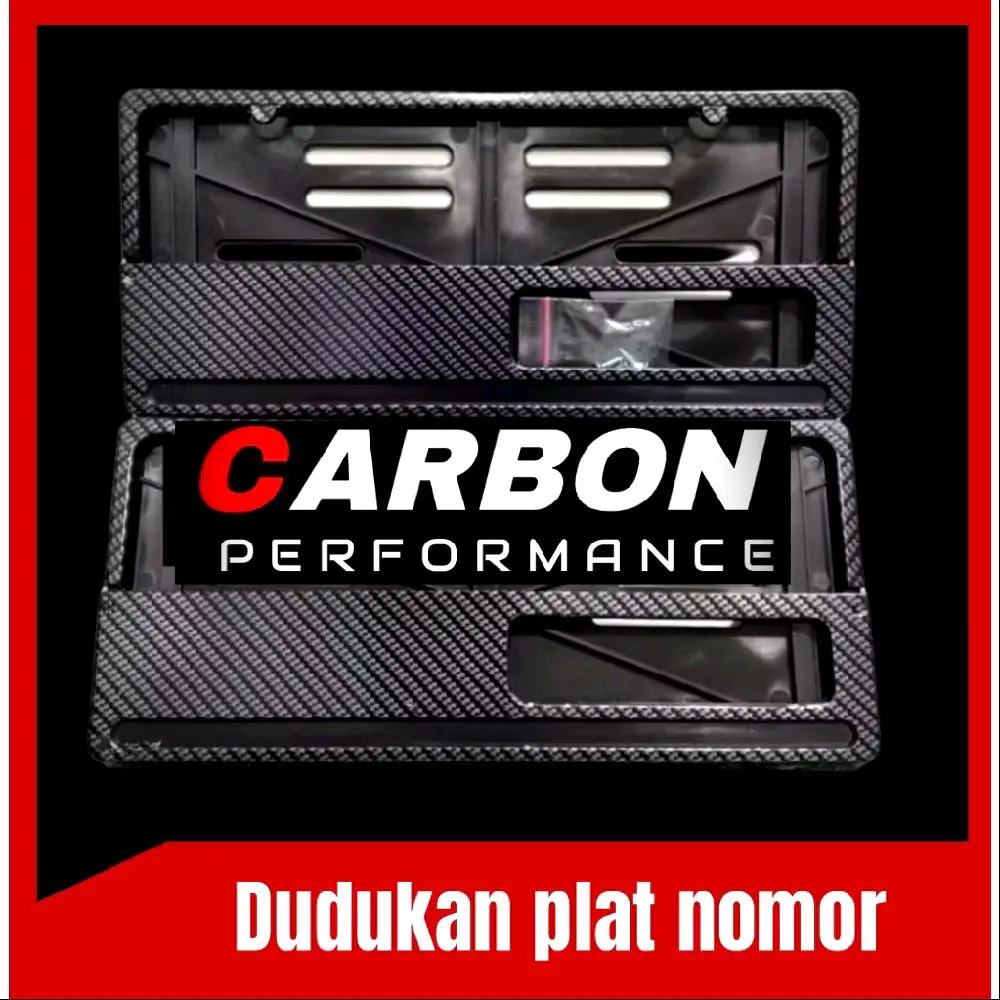 DUDUKAN PLAT NOMOR MOTOR SET DEPAN BELAKANG CARBON LIS WARNA / PLAT NOMOR MOTOR CARBON Motorcycle