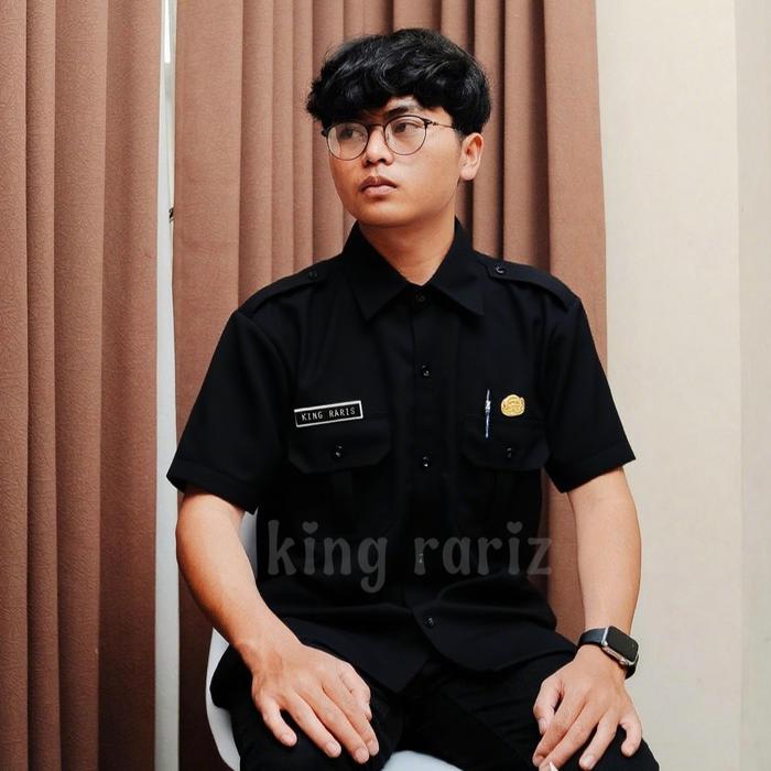 Gambar KEMEJA SERAGAM DINAS PRIA KEMEJA PDH LENGAN PANJANG/PENDEK - HITAM PENDEK, S dari Tugu olshop Kab. Bandung 5 Tokopedia