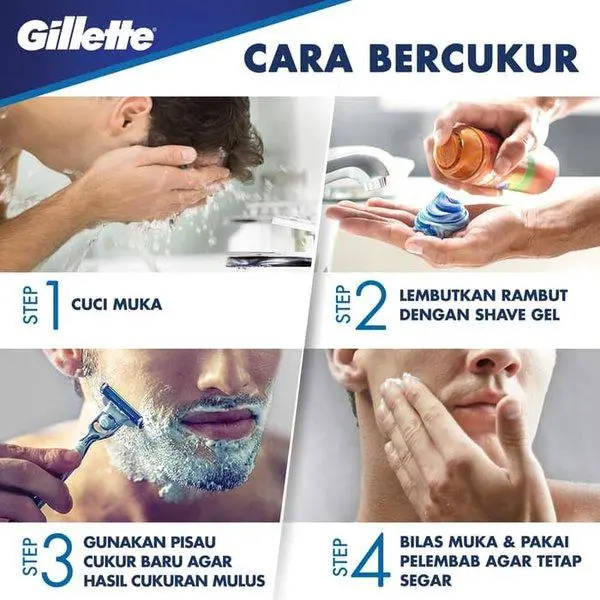 Gillette Mach 3 Turbo Pencukur Isi Ulang Pisau Cukur & Gillette Shaving Foam Cream Menthol 175gr 2