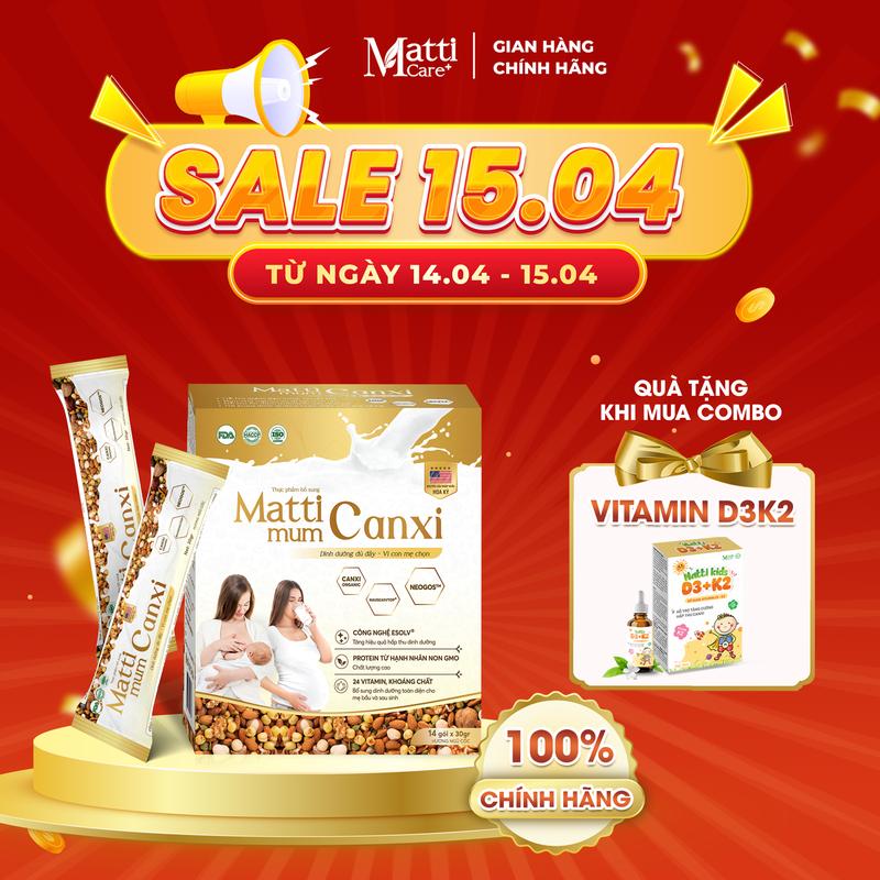 MattiMum Canxi - Sữa hạt cho Mẹ Bầu đạt chứng nhận NON-GMO của Hoa Kỳ, bổ sung 24 loại Vitamin