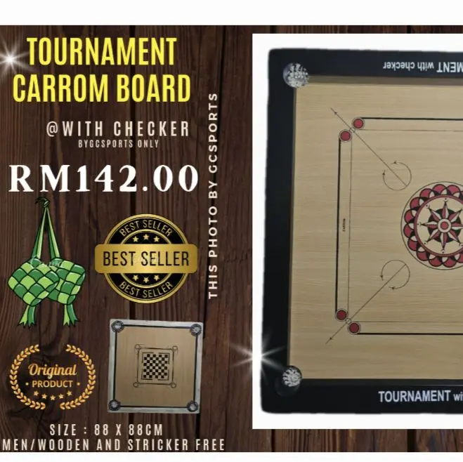 New Tournament Carrom Board with Checker