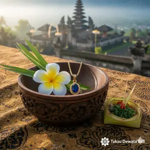 [COD] - Kalung Liontin Blue Sapphire - Unisex Pria Wanita - Taksu Dewata Bali - Aurra Booster