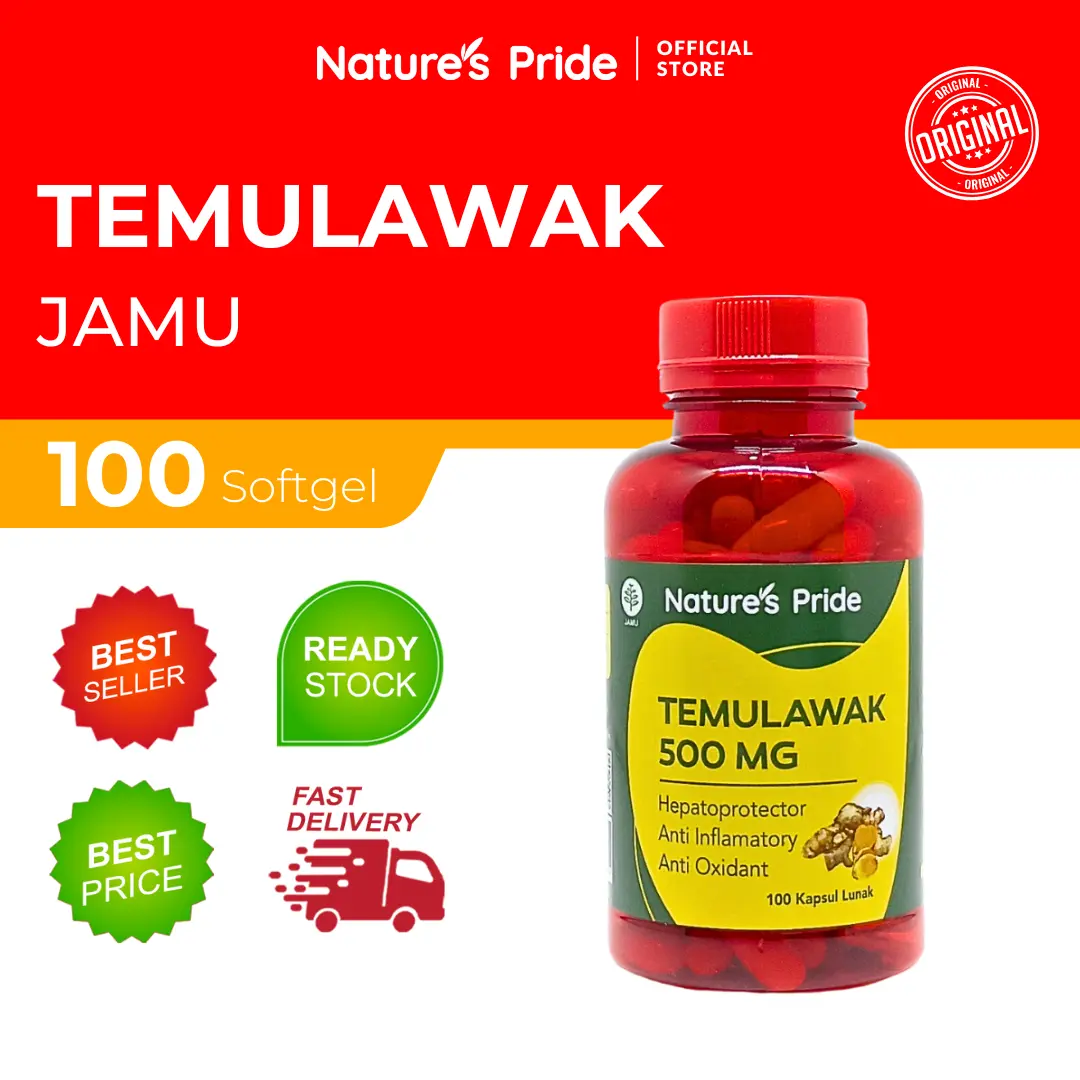 NATURE'S PRIDE TEMULAWAK 500MG ISI 100 KAPSUL LUNAK - SUPLEMEN KESEHATAN