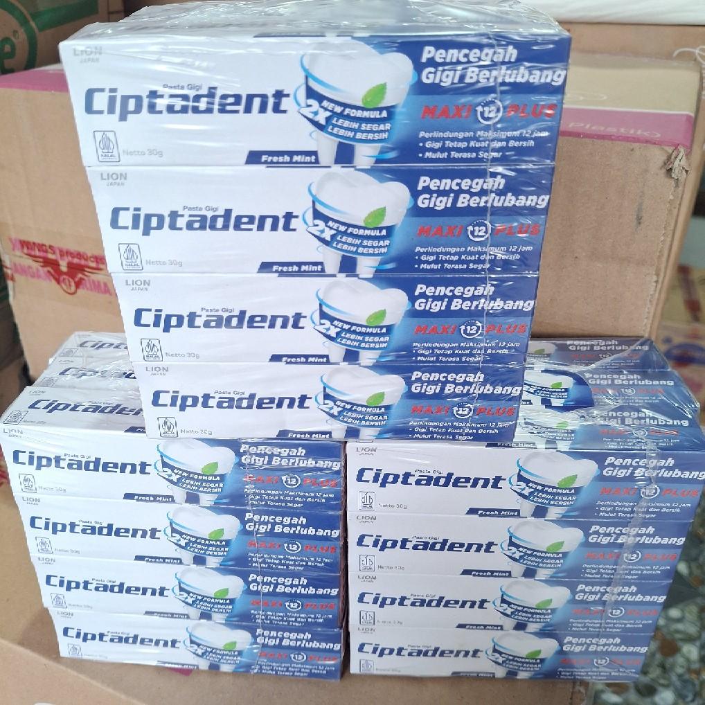 Pasta Gigi Ciptadent 30 gr Isi 1 Lusin (12 Biji) - Varian Biru/Merah/Hijau - Mulut, Gusi Mencerahkan