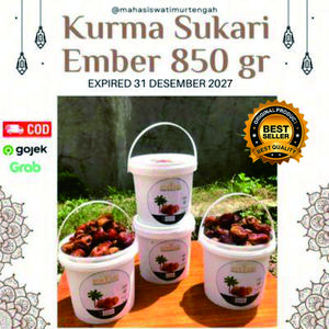 Kurma Sukari Ember 850 Gram Manis Lembut Basah Kuning Kecoklatan Nilai Gizi Tinggi Zab Besi Tinggi Exp 31 Desember 2027 Ready Stock