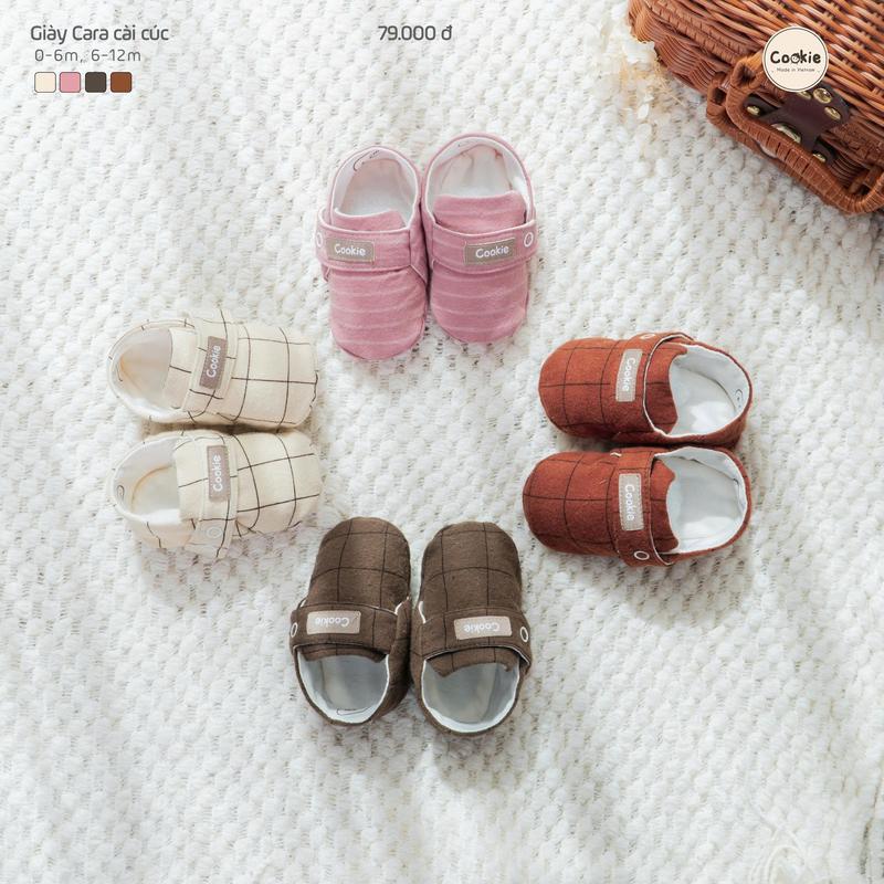  Giày Sơ Sinh Cara Cài Cúc Cookie Cho Bé Newborn Đến 12 Tháng Giày Giữ Ấm Cho Bé Sơ Sinh 