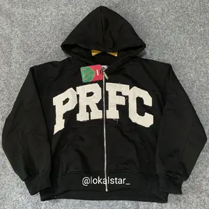 PREFACE UNFINISHED ZIP HOODIE BLACK