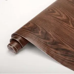 Wallpaper Stiker Dinding Motif Kayu Cokelat Tua Ukuran 45 cm x 8 meter Kertas Pvc