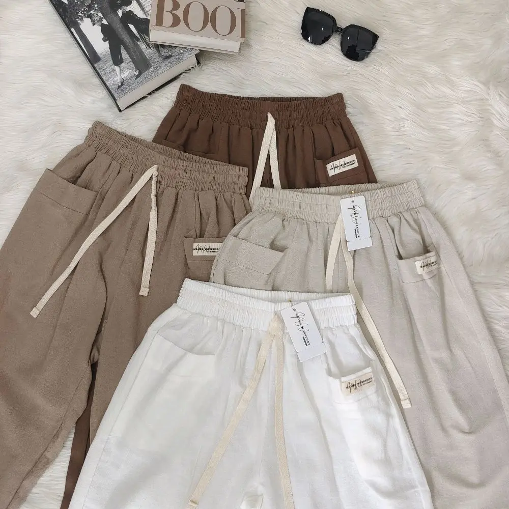 celana panjang linen wanita 7/8