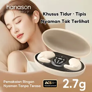 Hanason Headset Tidur Luna 03 Nirkabel TWS HIFI Stereo Peredam Kebisingan Ergonomis Waterproof 214-sdf 10m Transmisi 90 Hari Garansi