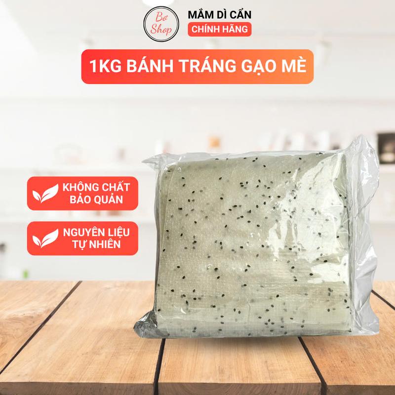  1KG Bánh Tráng Gạo Mè Đen 70 Bánh Khổ A4 Đặc Sản Quảng Ngãi Dùng cuốn thịt rau mực và làm bánh tráng nướng đà lạt   1kg 2 bịch mỗi bịch 475gram   