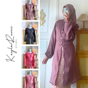 MAZAYA LONG TUNIK PAKAIAN MUSLIM WANITA TERBARU | Tunik wanita | Kebaya polos | Baju atasan wanita | Baju kurung melayu kekinian | Tunik wisuda remaja | Korean style | Atasan tunik | Kondangan renda