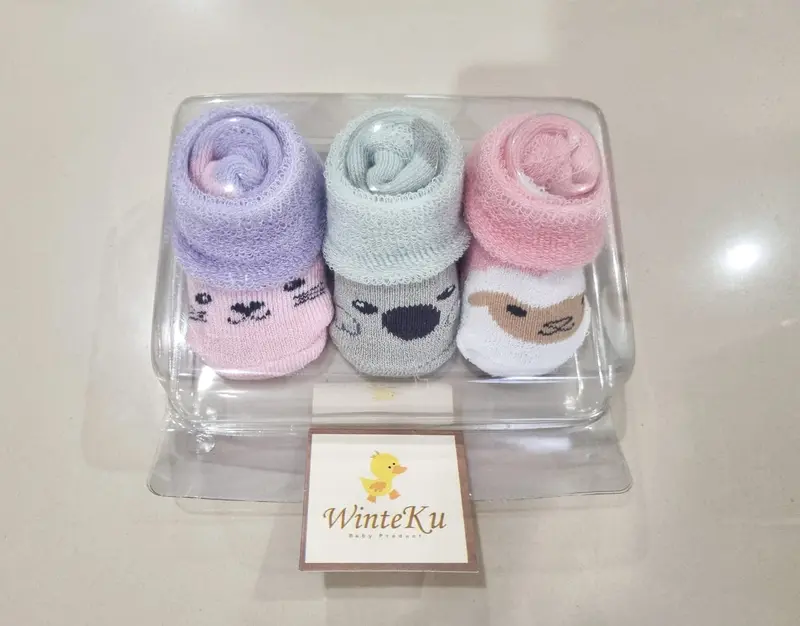 Winteku - Kaos Kaki Premium 0-18 Bulan 1 Set isi 3 - Kaos Kaki Anak - Kaos Kaki Bayi 1