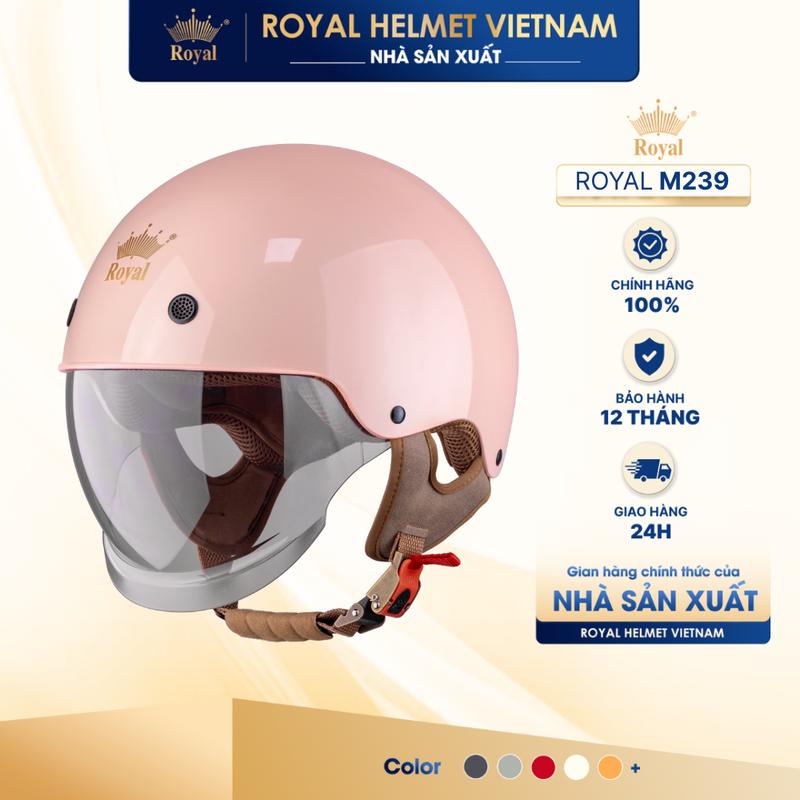   NHÀ SẢN XUẤT  Mũ Bảo Hiểm royal M239 Trơn 1 2 Đầu có Kính Âm nón Bảo Hiểm Cho Nam Nữ Đi Xe Máy | Trực tiếp từ NSX 